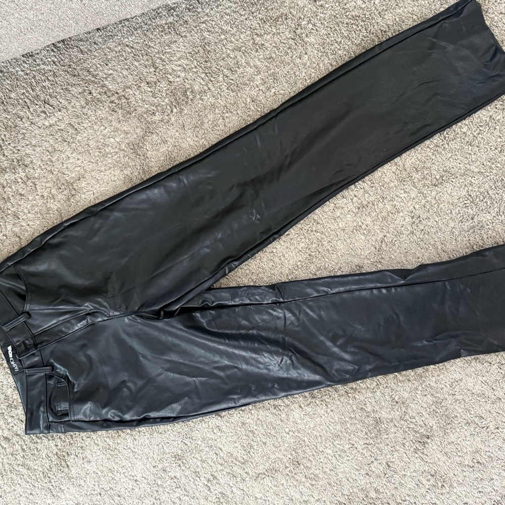 Fashion Nova Black Leather Dress Pants